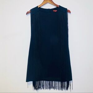 Chelsea and Violet Black Fringe Dress Size M